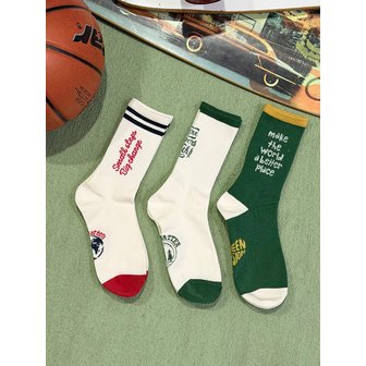 바나나시스터즈 [환경기부][2SET]어스 세이브더얼스 26 크루 삭스 3color