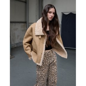 [시흥점] 여성 스웨이드 텍스쳐 인조 무스탕자켓 (ER4TM501)