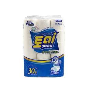 토미 프리미엄 천연펄프 화장지 30Mx30롤*3팩 DBW-215