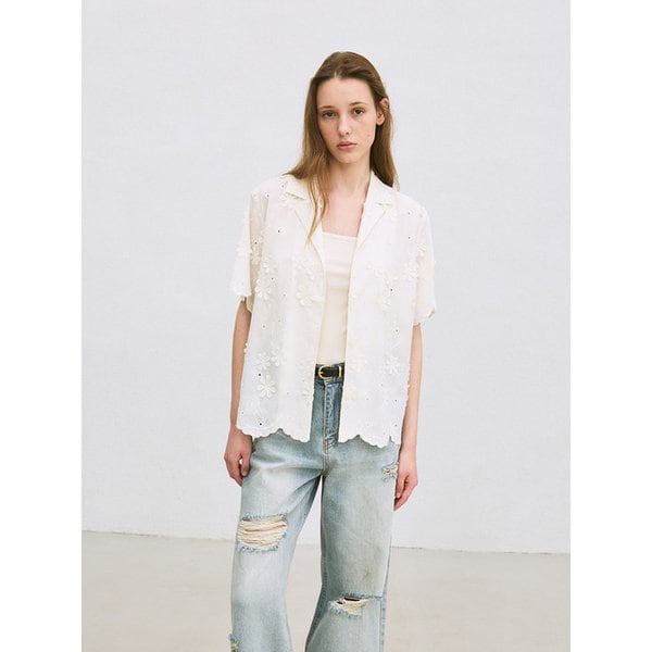 destroyed wide-leg jeans (light blue)
