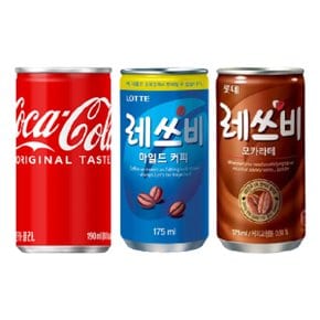 코카콜라 190ml 10캔 + 레쓰비(업소용) 175ml 10캔 + 레쓰비 모카라떼 175ml 10캔 / 총 30캔