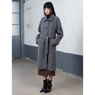 구호 플러스 Belted Single Long Coat  Grey (KE5X30M033)
