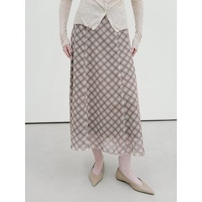 TIF DIAGONAL CHECK FLARE SKIRT_2COLORS