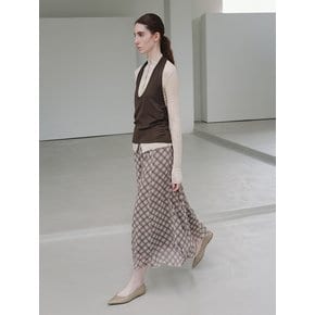 TIF DIAGONAL CHECK FLARE SKIRT_2COLORS