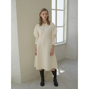 ZIP-UP COLLAR DRESS / IVORY