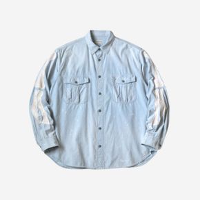 캐피탈 샴브레이 워크 셔츠 본 자수 색소폰 Kapital Chambray Work Shirt Bone Embroidery Saxop