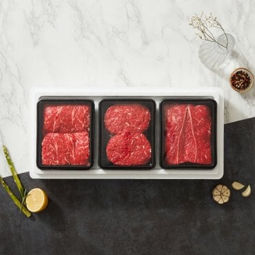 강진완도축협 [9/22(월)부터 순차출고/산지직송][산지직송] 한우등심혼합 선세트 1.5KG(1등급)등심500g,불고기500g,국거리500g
