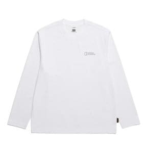 N241UTS210 남녀공용 브림 스몰 로고 긴팔 티셔츠 WHITE