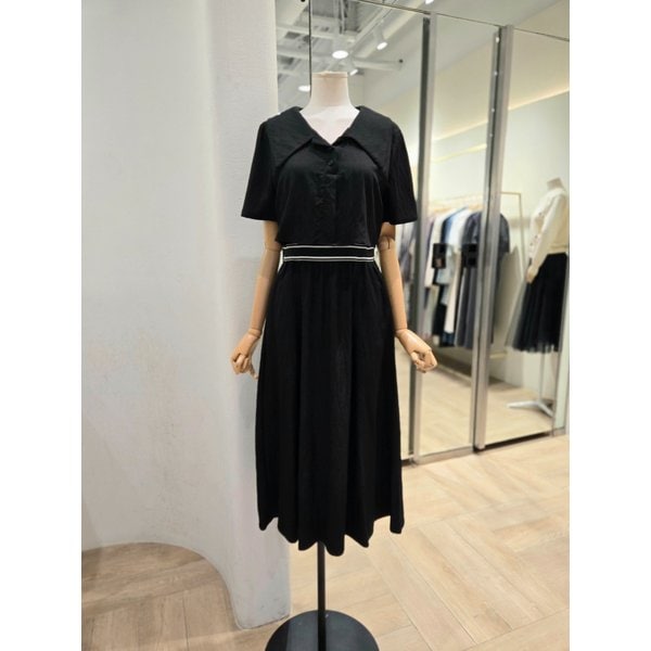 [부산점] 플라스틱아일래드 허리밴딩 카라 원피스(PR2WO512)