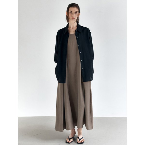 A-line dress_khaki brown