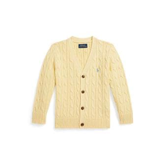 폴로 랄프 로렌 폴로 키즈 남아 2-7세 케이블 니트 코튼 브이넥 카디건(CWPOSWEB6820709700)