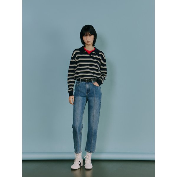 슬림 핀턱 스판 일자 데님팬츠 AS1DP261