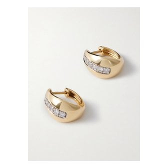 STONE AND STRAND 스톤 앤 스트랜드 피스타치오 10k 골드 다이아몬드 후프 이어링 1647597347863959