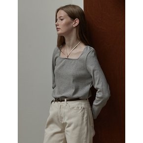 Square neck O-ring top - Melange gray