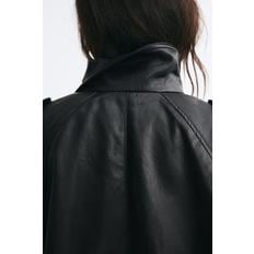 오버사이즈 코티드 재킷 블랙 1348285001