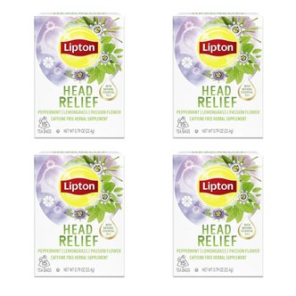 립톤 [해외직구]립톤 티백 페퍼민트 레몬그라스 디카페 1.5g 15입 4팩/ Lipton Head Relief 0.79oz
