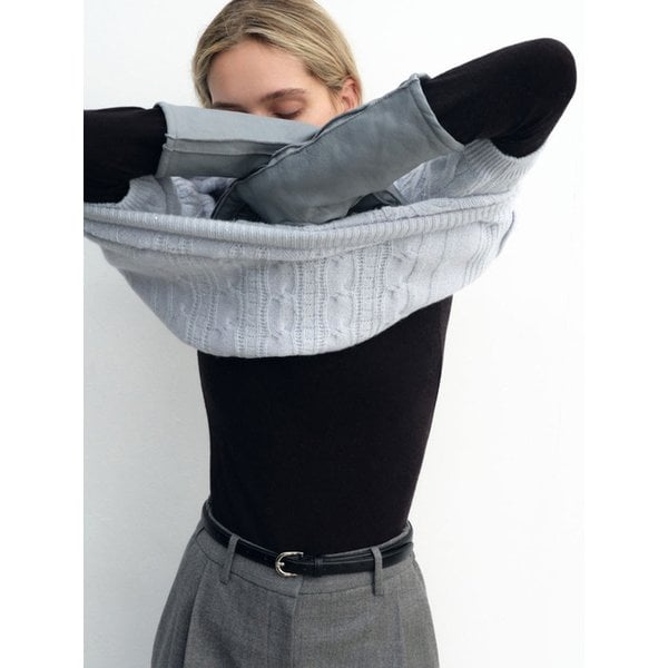 울혼방 터틀넥 탑_블랙