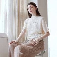 소프트 크링클 플리츠 반팔 블라우스_YJ05WNPBL05_LB1
