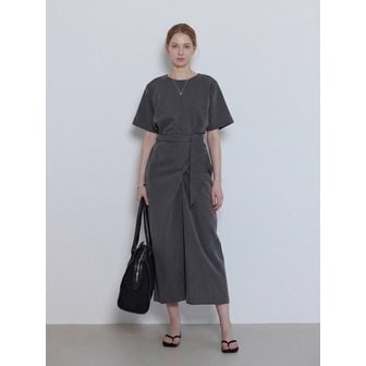 NONANDNON DRAPE WAIST LONG DRESS_N6SON0418