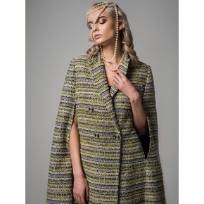 LUXURY TWEED CAPE(YELLOWGREEN)