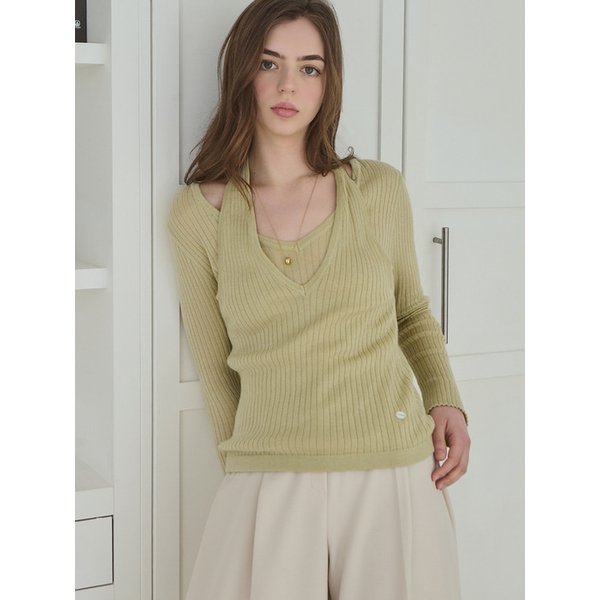 Halter neck layered knit_4 Colors