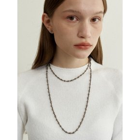 [2 SET] Gray Pearl Long Necklace