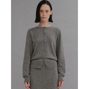 Cashmere wholegarment round cardigan_charcoal