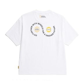 [여주점] N252UTS071 리젠 써클 그래픽 세미오버핏 반팔 티셔츠 WHITE