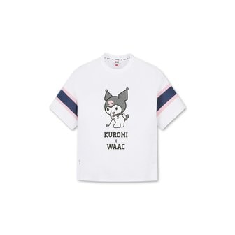 왁 WAAC(왁골프)WWTCX23390BKX_산리오 x WAAC 여성 라운드 반팔 티셔츠