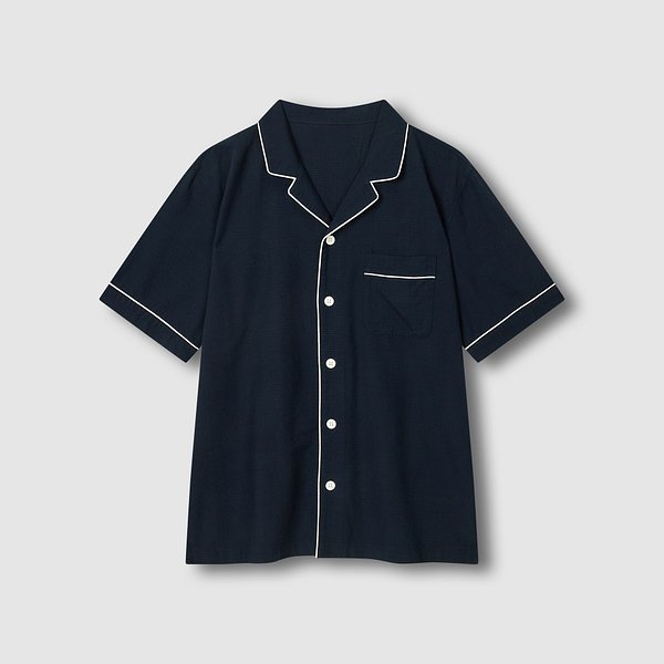 남 코튼 레이온 시어서커 7부 파자마 세트 J216201143056