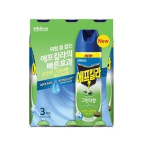 에프킬라 살충제 모기약 에어로졸 그린티향 500ml 3개