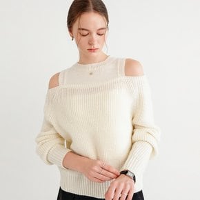 지지 컷아웃 레이어드 니트 탑_아이보리 / GIGI CUT OUT LAYERED KNIT TOP_IVORY