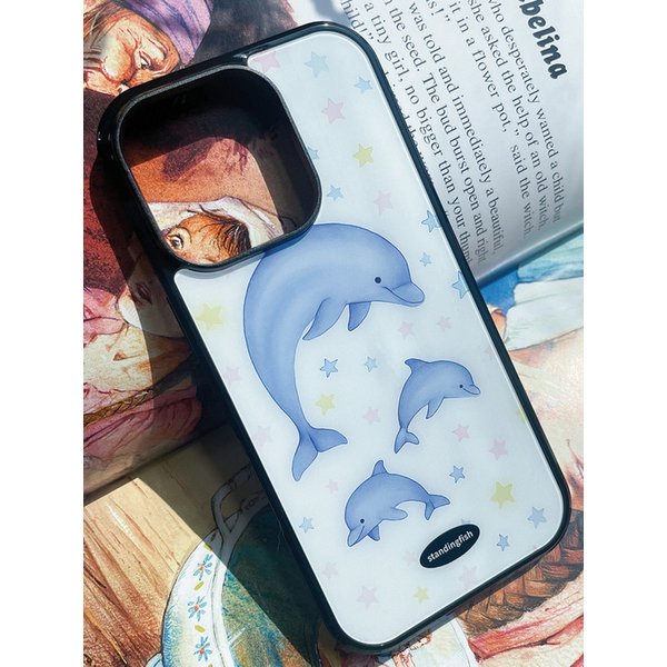 [+S25 시리즈] dolphin&baby star phone case_glossy