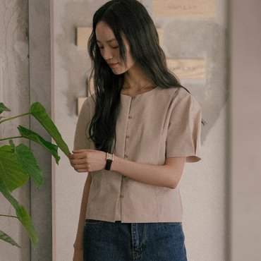 틸아이다이 Button blouse_TISU01BL04_Beige