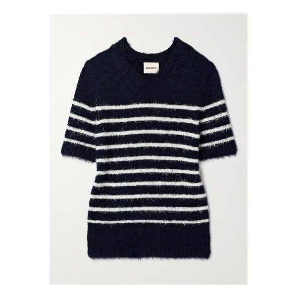 케이트 루피아 스트라이프 실크 캐시미어 혼방 티셔츠 네이비 1647597340049534