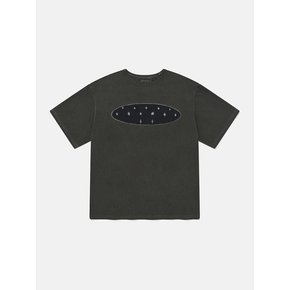 Starry pigment half T-shirts / Black charcoal