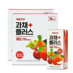 서울우유 과채플러스 레드 190mlX32팩-과채주스/과채음료/야채주스