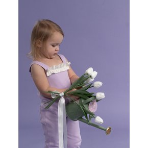 Be My Teddy! Ruffled Overalls (Lavender Pink)