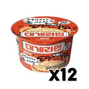 어쩌다사장 대게라면 매운맛 큰컵 큰사발 105g x 12개