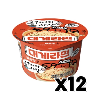  어쩌다사장 대게라면 매운맛 큰컵 큰사발 105g x 12개