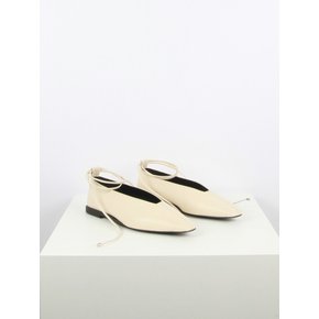 Miel Flat Leather Cream Beige