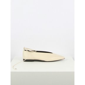 Miel Flat Leather Cream Beige