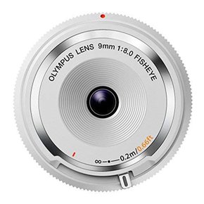 OLYMPUS 미러리스 일안 9mm f8 피쉬 아이 바디 캡 렌즈 화이트 BCL-0980 WHT []