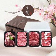 명품 횡성한우 정성가득 정육세트 7호(2.0kg/1등급이상/등심500g, 로스500g, 특수부위500g, 차돌박이500g)[아이스박스/정담보냉가방]