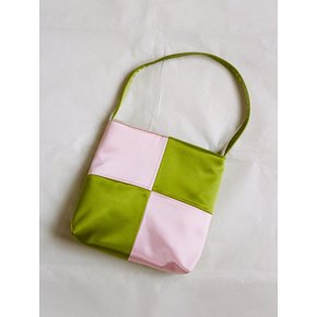 VERA CHECKERBOARD BAG OLIVE GREEN PINK