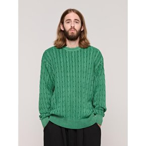 CB PIGMENT CABLE ROUND KNIT (GREEN)