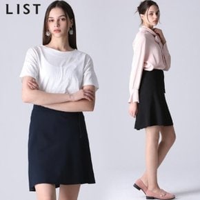 [리스트(LIST)] 솔리드 실루엣 플레어 스커트 (택가격 118000원)