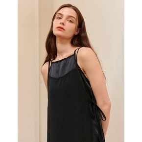 STRAP SUMMER LAYERED SLEEVELESS ONE-PIECE BLACK