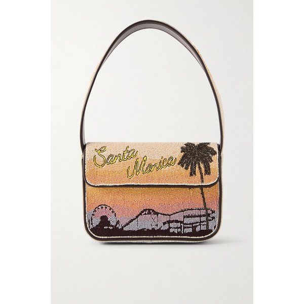 스타우드 토미 비즈 자수 새틴 숄더백 코랄 46376663163027456