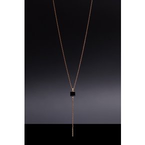 6mm Cube Onyx Necklace + Earrings Set